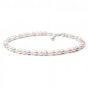 Gaura Pearls Perlenkette - mehrfarbig, 50-53 cm, 925 Silber